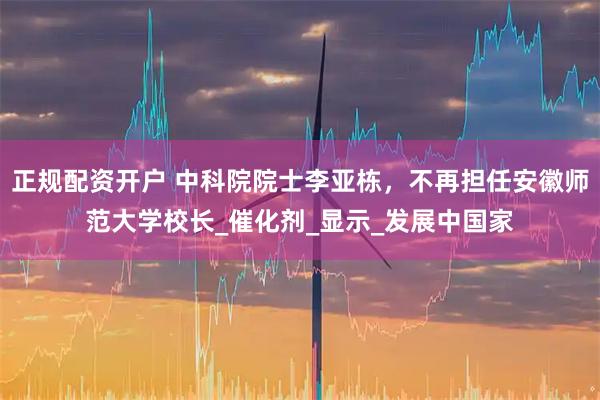 正规配资开户 中科院院士李亚栋，不再担任安徽师范大学校长_催化剂_显示_发展中国家